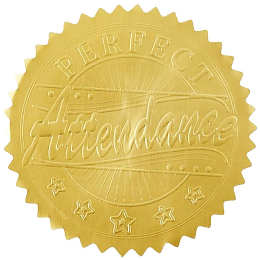 CRASPIRE 408Pcs Attendance Gold Foil Embossed Stickers 2" Self Adhesive Envelopes Seals Sticker Labels for Wedding Invitation Graduation Corporate Certificates Diplomas Gift Wrapping Decor