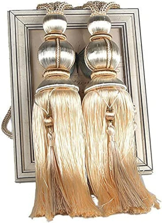 Paired Lantern Single Hanging Ball Tassels Curtains Buckle Sling Binding Lantern Tiebacks Handcrafted Braided Buckle Drapery Curtain Holdbacks Window Treatments for Home 2 Pack