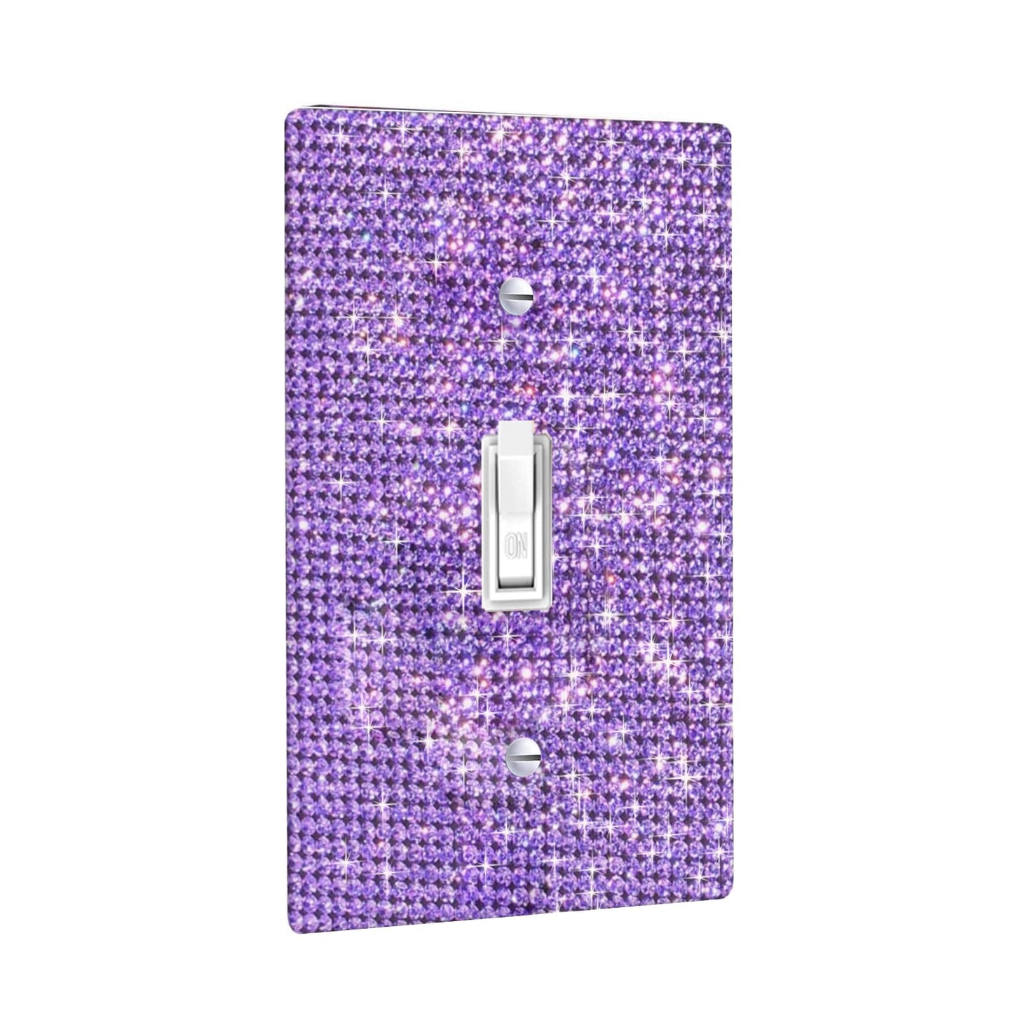 Shiny Silver Purple Bling Outlet Covers Wall Plate Single Toggle Light Switch Cover for Bedroom Accessories Home Decorative