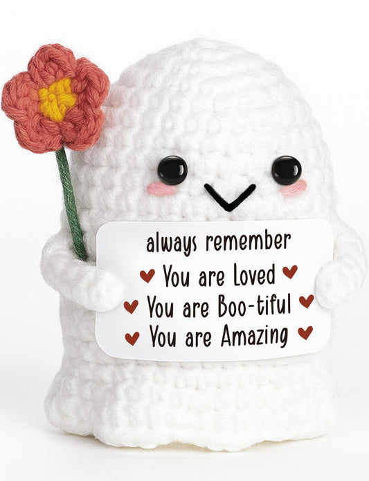 You are Loved Positive Affirmation Gifts for Women Her - Inspirational Valentines & Galentines Birthday Easter basket Stuffer for Friends Teens Daughter Grandkids Student - Uplifting Crochet Ghost