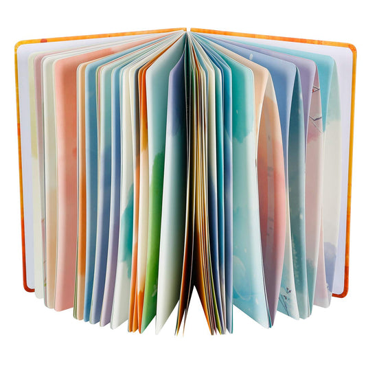 SIIXU Spiral Journals for Writing, Color Illustration Notebook With an Elastic Band, Hardcover, 128 Pages, B5, 6.8”x9.8”, Spring