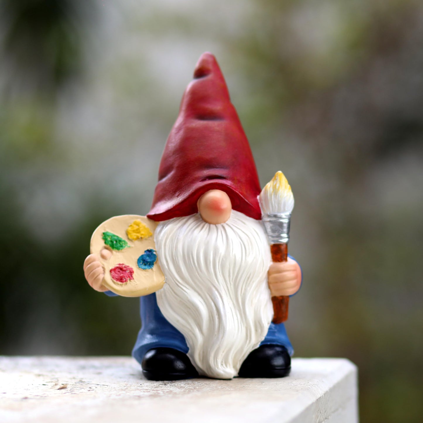 WSHMZYHOME Garden Gnome with Paint Palette and Brush Statue Decoration Figurine Ornament for Indoor Outdoor Home Patio Yard Lawn,Gift for Mom