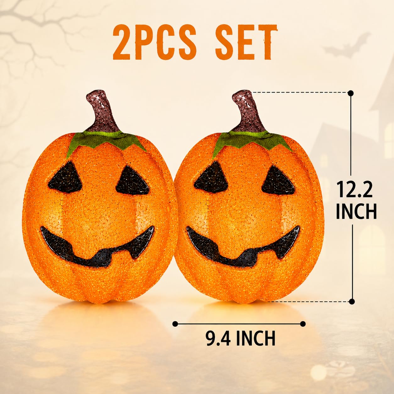 AISENO 2PCS Pumpkin Porch Light Cover Halloween Decorations Outdoor Garage Lights Large Light Fixtures Cover