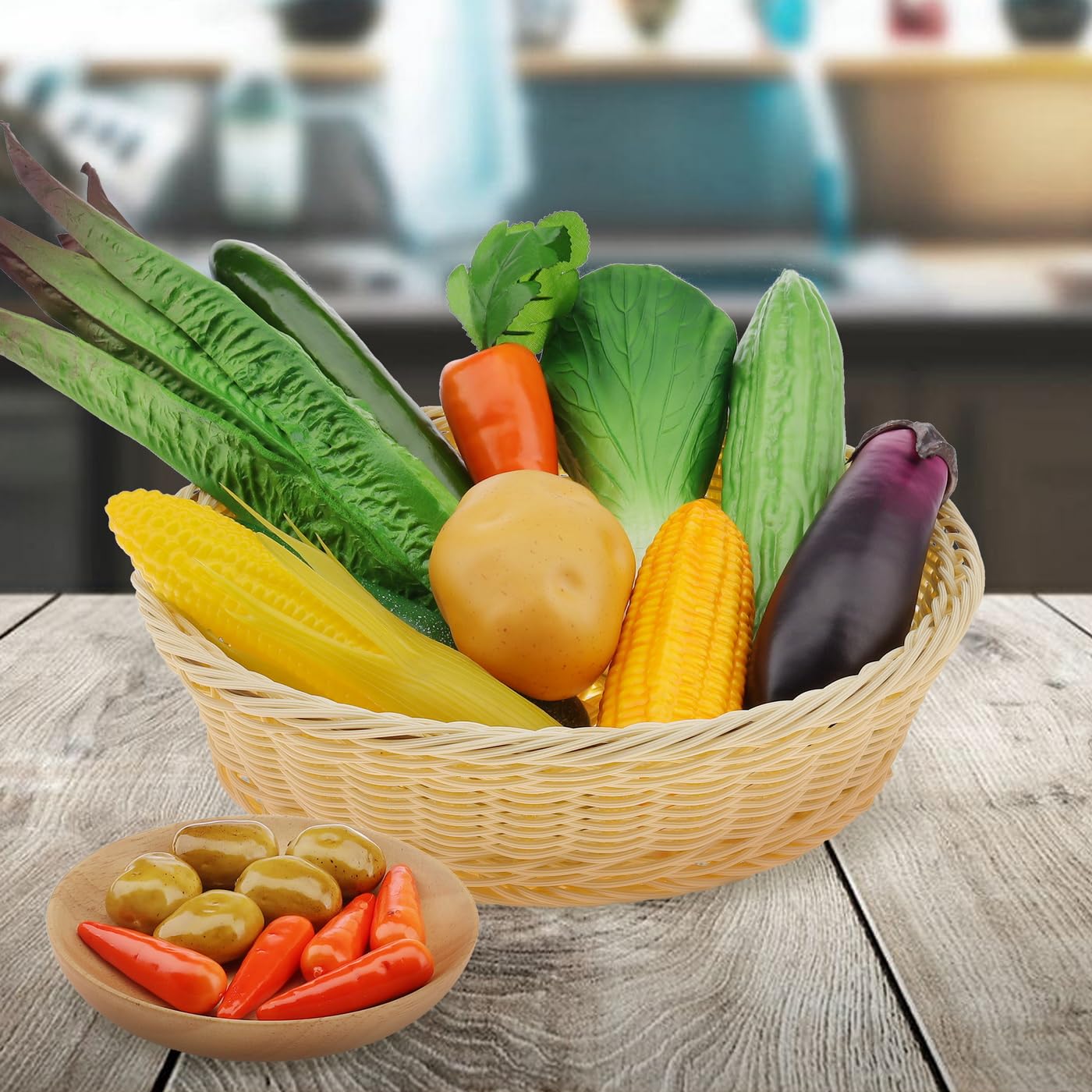 Meiwlong 22 Pcs Fake Vegetables,Realistic Artificial Vegetable & Fruits