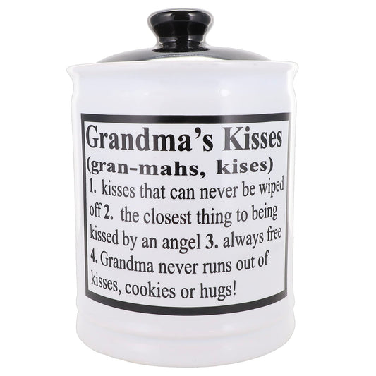 Cottage Creek Jars - Grandma Gifts, Grandma's Kisses Candy Jar, Piggy Bank, Cute Home Decor Gifts for Grandma, Women