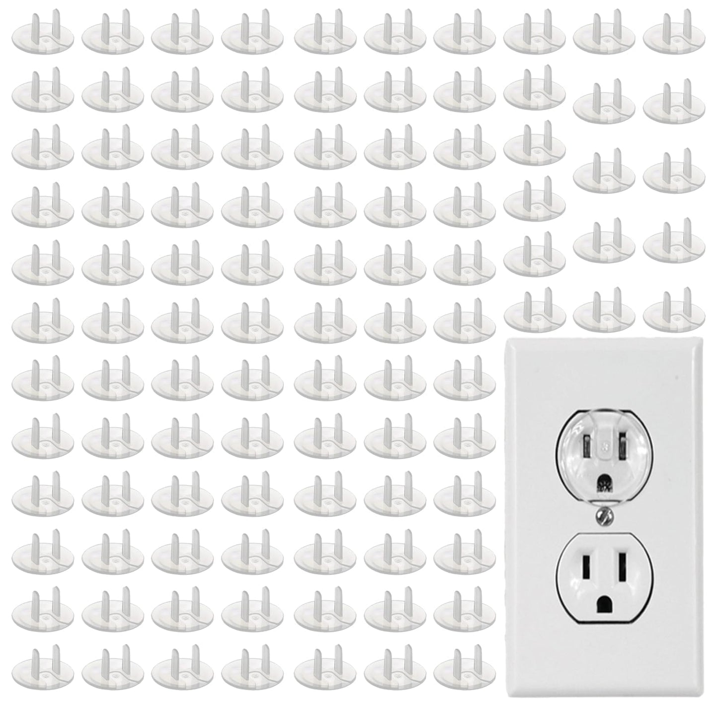 100 Pack Outlet Covers Baby Proofing Clear Outlet Covers Baby Safety Outlet Plug Covers Safe & Secure Electric Plug Protectors Sturdy Childproof Socket Covers for Home & Office
