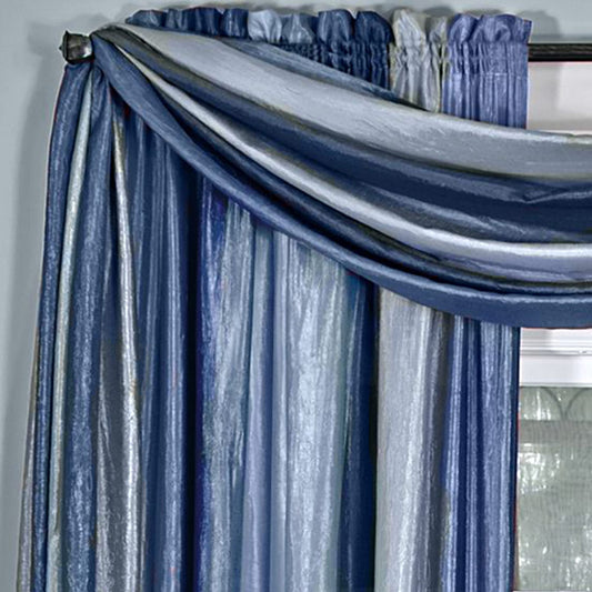 ACHIM Sheer Window Scarf Valance - 50 Inch Width x 144 Inch Length (Blue) - Light Filtering Polyester Curtain Scarf - Lightweight Drapes for Living Room, Bedroom & Dining Room Home Decor
