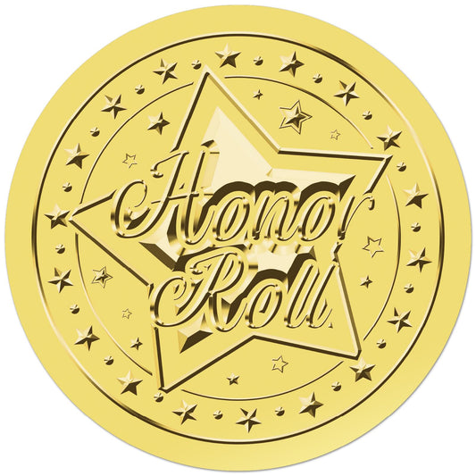 CRASPIRE 625Pcs Honor Roll Star Gold Certificates Stickers 1.5" Foil Embossed Self Adhesive Envelopes Seals Round Labels for Invitation Graduation Award Corporate Diplomas Wedding Gift Wrapping Decor