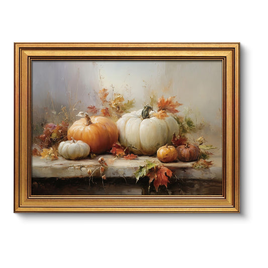 VIYYIEA Autumn Vintage Halloween Pumpkin Wall Art, 12x16 Inch Vintage Harvest Pumpkin Painting, Rustic Farmhouse Fall Decor, Thanksgiving Wall Art for Kitchen Dining Room Living Room
