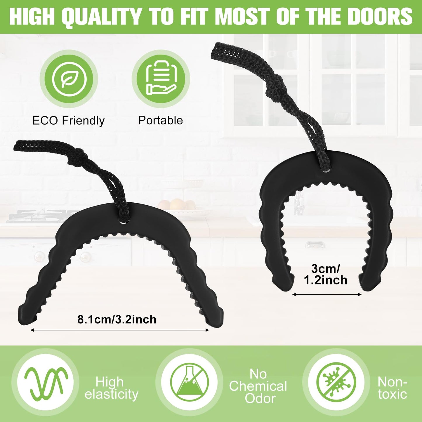Briwooody 8 Pcs First Responder Door Stops Tactical Police Door Stopper Jam with Nylon Cord Attachments for Law Enforcement Emergency Medical Services Firefighter Accessories (Black)