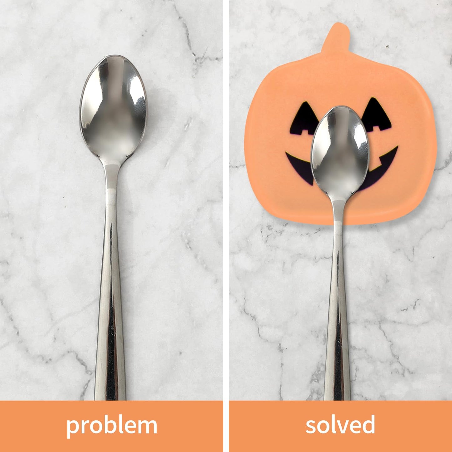 Whaline 4 Pcs Halloween Mini Ceramic Spoon Rests 2.6 Inch Pink Purple Orange Pumpkin Small Coffee Spoon Holder for Coffee Stirrers Teaspoon Home Station Bar Accessories