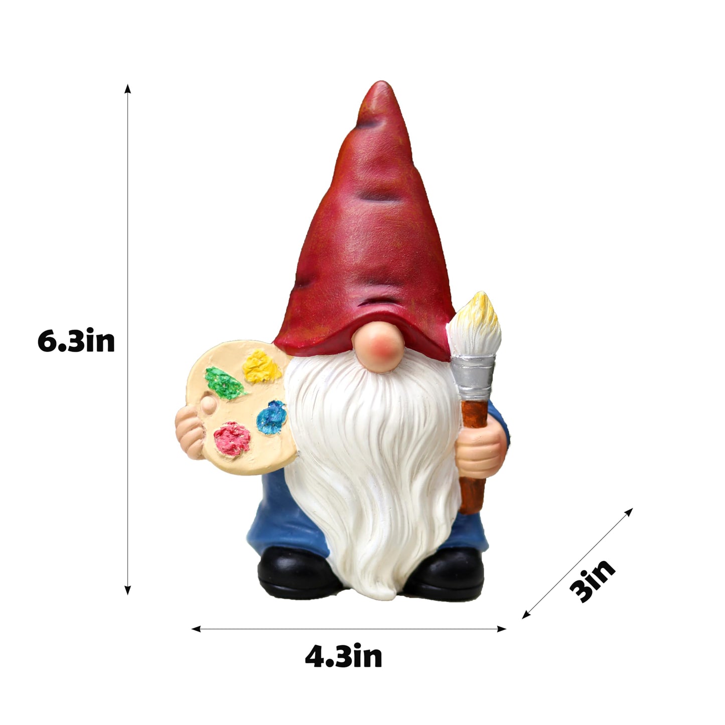 WSHMZYHOME Garden Gnome with Paint Palette and Brush Statue Decoration Figurine Ornament for Indoor Outdoor Home Patio Yard Lawn,Gift for Mom