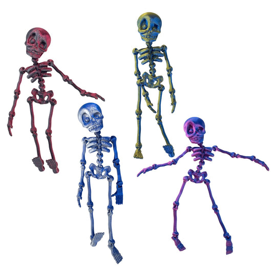 Lacabin Poseable Skeleton Fridge Magnets Set of 4, Funny 3D Skull Refrigerator Decor for Halloween
