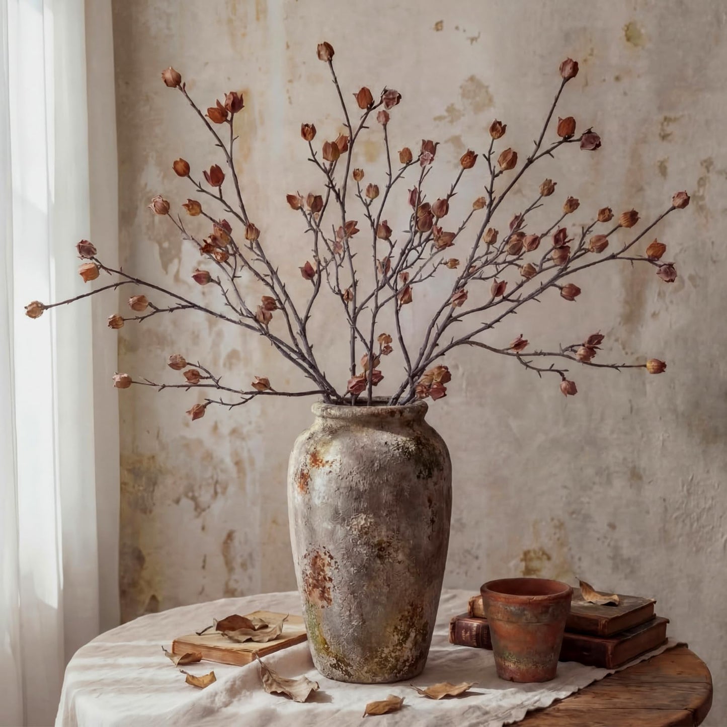 Hotop 6 pcs Artificial Berry Stems, 35.4in Faux Fall Branches for Tall Vases Long Stems Floral Realistic Spray Picks for Fall Home Mantel Vase Farmhouse Wedding DIY Decorations