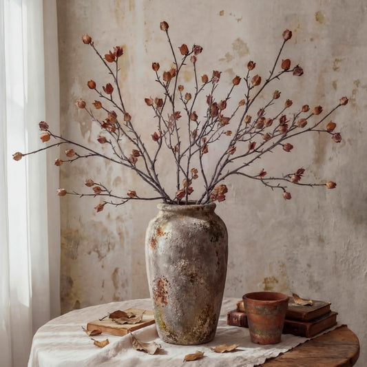 Hotop 6 pcs Artificial Berry Stems, 35.4in Faux Fall Branches for Tall Vases Long Stems Floral Realistic Spray Picks for Fall Home Mantel Vase Farmhouse Wedding DIY Decorations