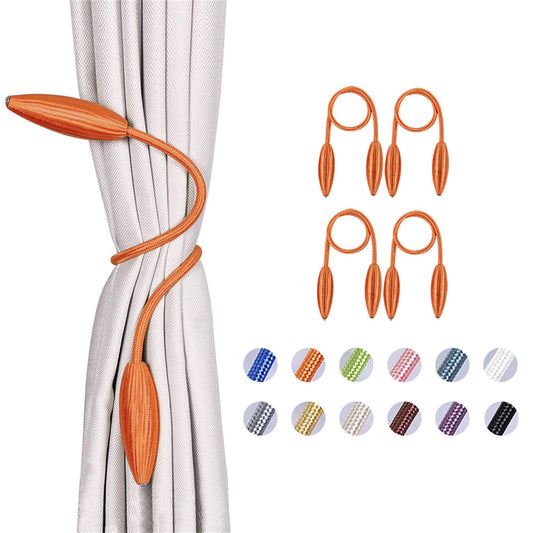 NICEEC 4 Pack DIY Curtain Tiebacks Clips Crystal Decorative Creative Twist Drape Tie Backs European Style Random Modelling Curtain Holdbacks for Home Kitchen Office Window Drapery (Orange)