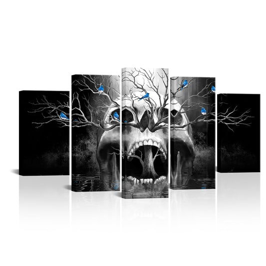 Artmyharbor Large Gothic Wall Art Skeleton Decor Skull Picture