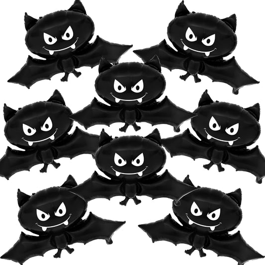 KatchOn, Black Bat Balloons - 35 Inch, Pack of 8 | Summerween Bat Balloon for Summerween Party Decorations | Halloween Bat Foil Balloon For Spooky Summer Decorations | Summer Bat Halloween Decor