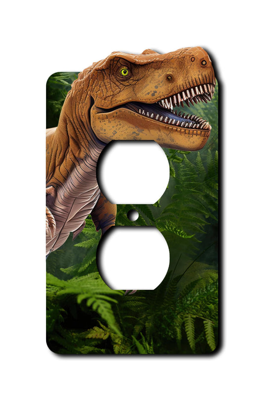 Off The Wall Plates - T-Rex Dinosaur Classic Decorative Acrylic Cover Single Outlet Wallplate