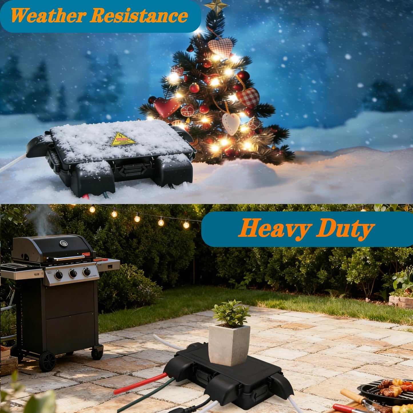 Diqmiaq Medium Outdoor Electrical Box,IP54 Waterproof Extension Cord Cover.