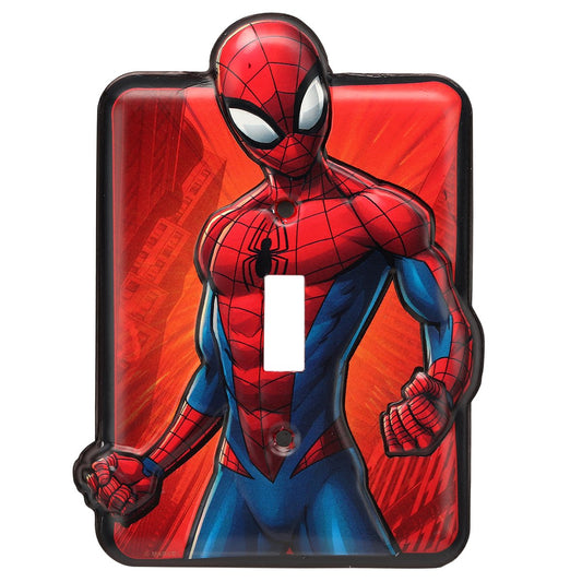 Open Road Brands Marvel Spider-Man Embossed Metal Light Switch Plate Decoration for Bedroom or Man Cave