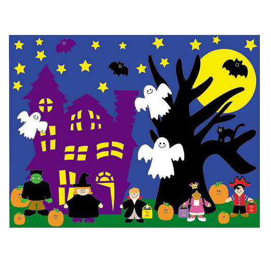 DIY Halloween Sticker Scenes - Includes 12 Backgrounds and 12 Sticker Sheets - Activities for Kids