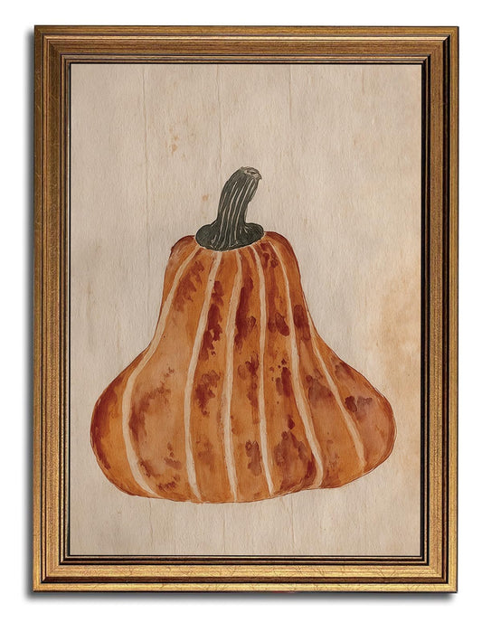 Gold Framed Wall Art Vintage Canvas Wall Art Halloween Pumpkin Fruits Artwork Prints Picture for Living Room Bedroom Farmhouse Bathroom Office Decor, 16x24