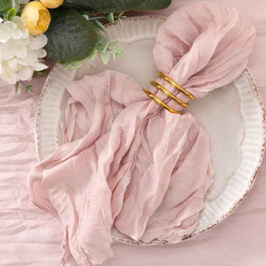Jimtx 50 Pack Dusty Pink Cheesecloth Napkins Cloth Washable Pink Cotton Napkins Set of 50 Bulk 21x21 Inches for Wedding Baby Bridal Shower Birthday Dinner Party Table Decor