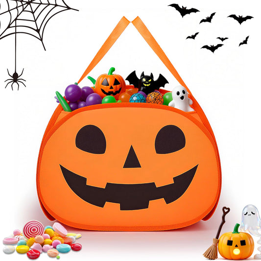 YOHOOLYO 95L Large Cute Halloween Pumpkin Boo Basket with Handles, Trick or Treat Candy Bucket Bag, Halloween Decor for Kids, Candy Buckets & Tote Bags for Party Favor Supplies