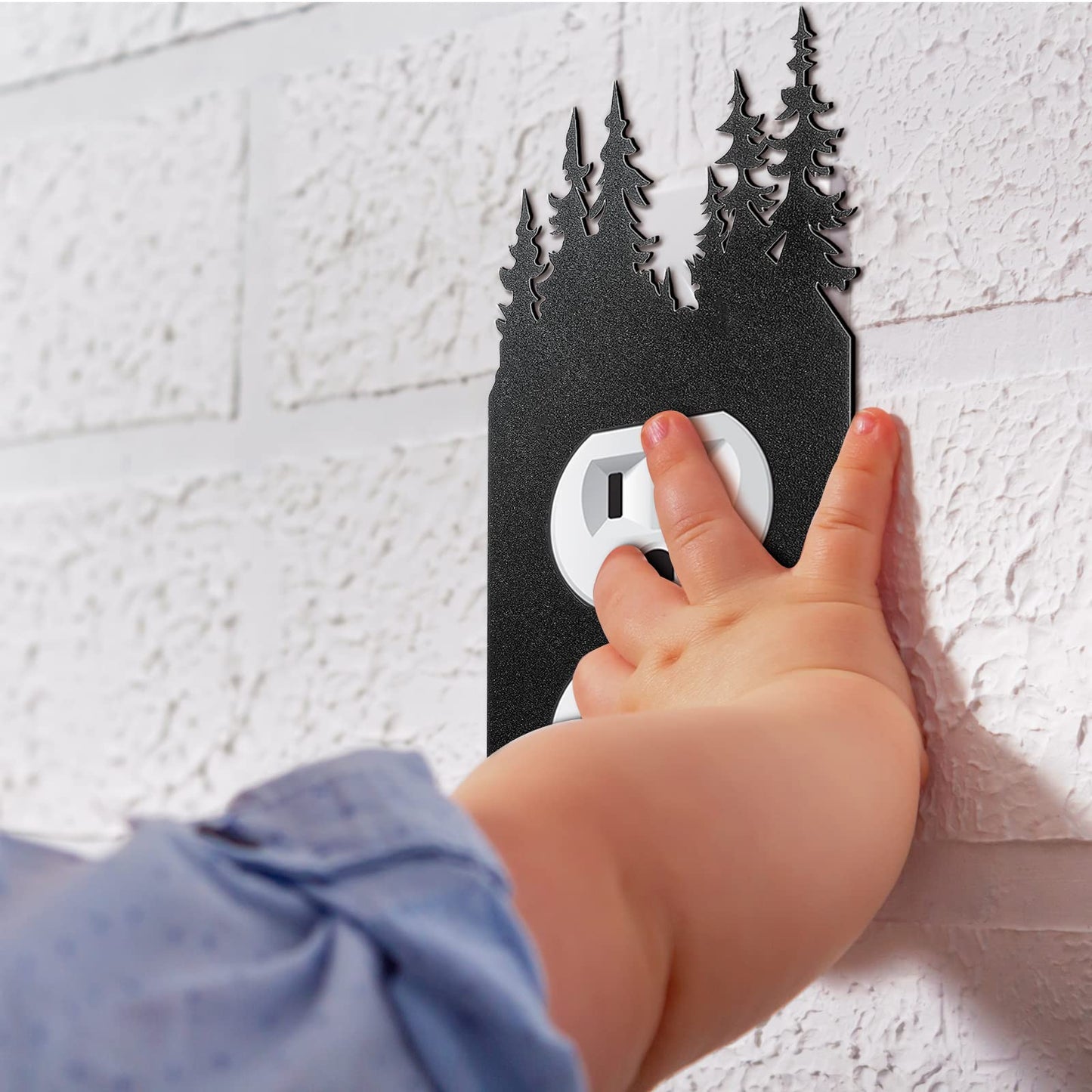 Kingdder 12 Pcs Metal Bear Light Switch Cover Moose Tree Mountain Elk Black Light Switch Plate Forest Outlet Toggle Wall Plate Cover for Home Bedroom Single Gang Socket