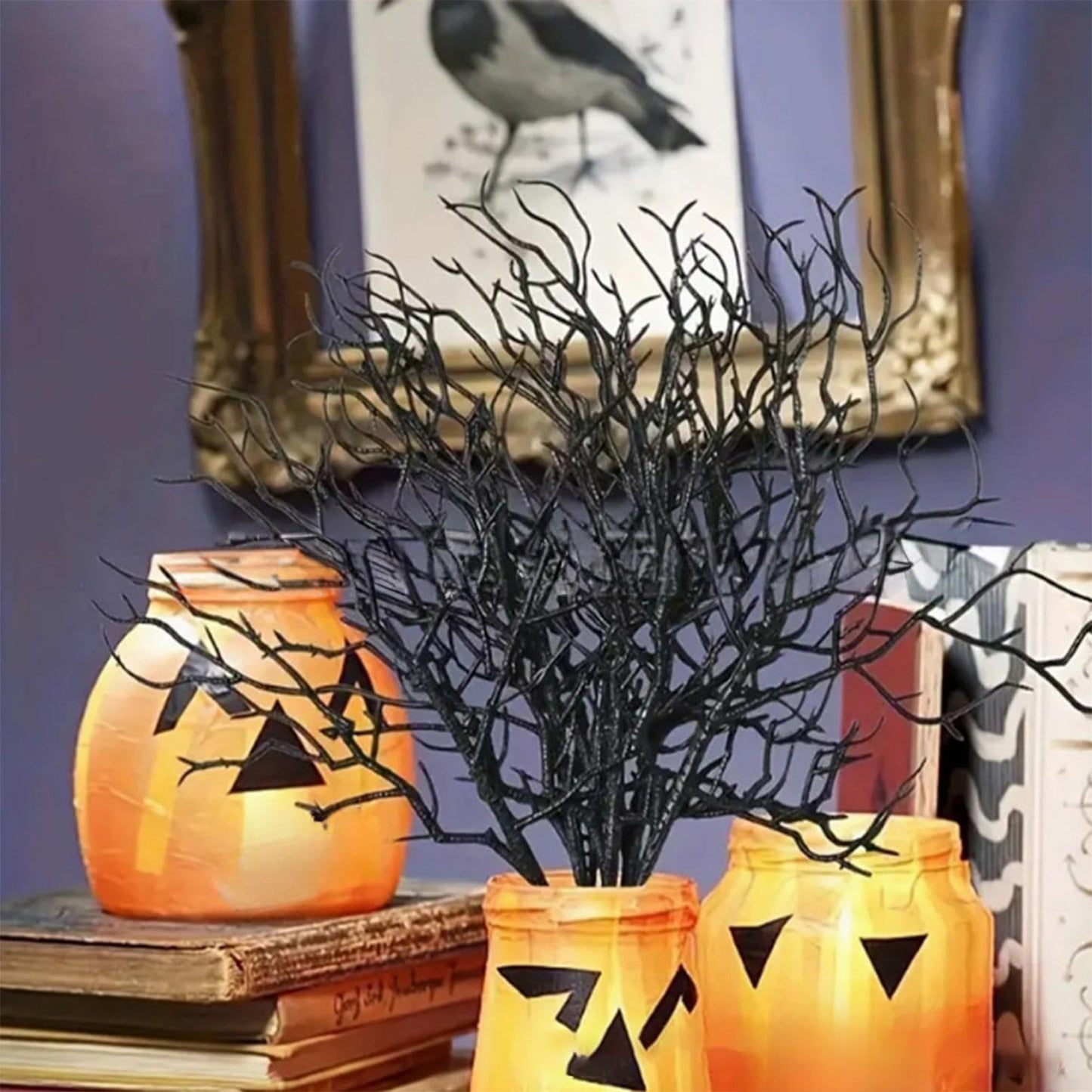 12PCS Black Manzanita Branches Halloween Artificial Antler Decorative Twigs Halloween Floral Stems Picks Black Dried Tree Branch for Vase Filler Gothic Wedding Table Centerpieces Home Party Supplies