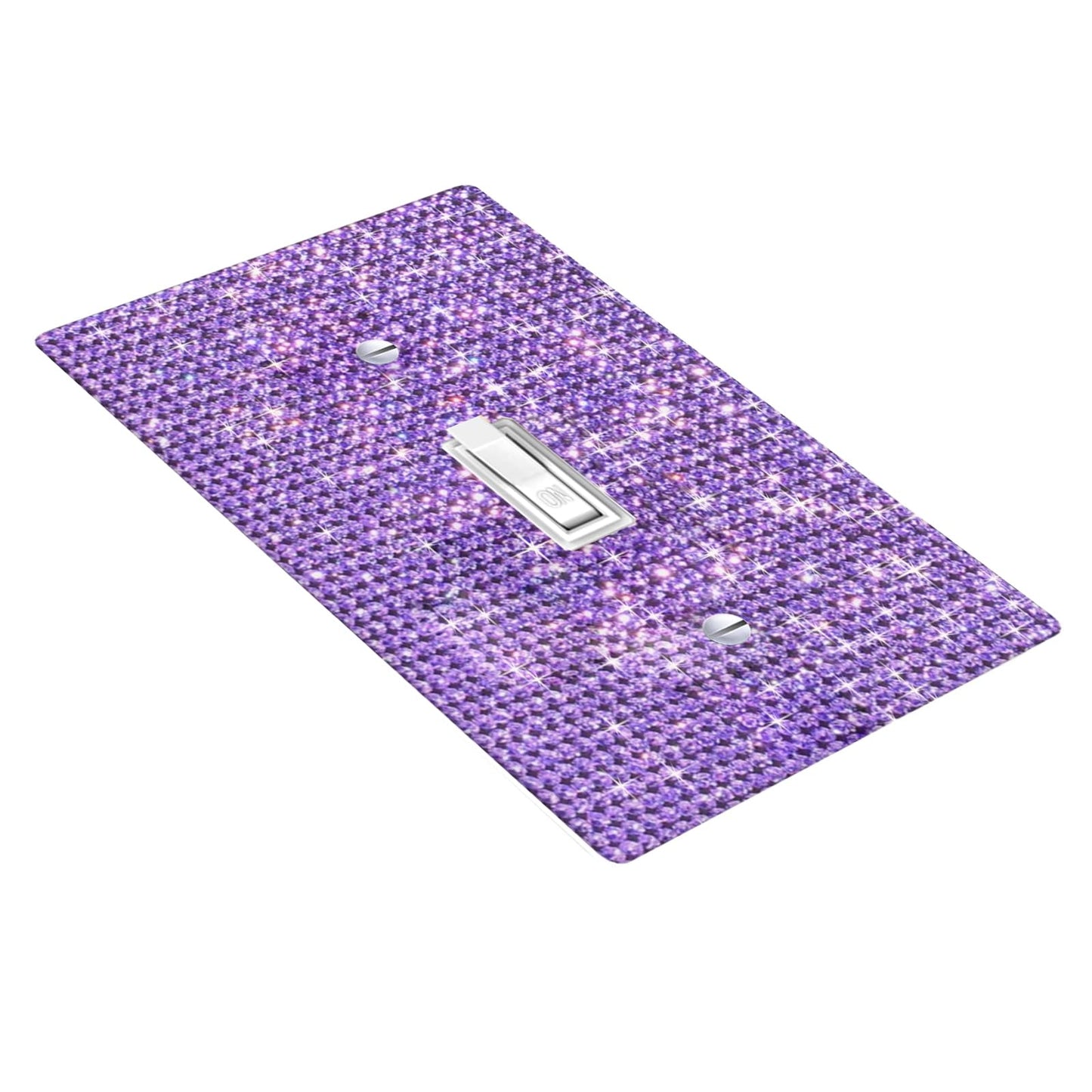 Shiny Silver Purple Bling Outlet Covers Wall Plate Single Toggle Light Switch Cover for Bedroom Accessories Home Decorative