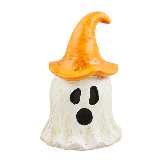 Mud Pie Witch Lantern, Orange Ghost, 3.75" x 6.75"