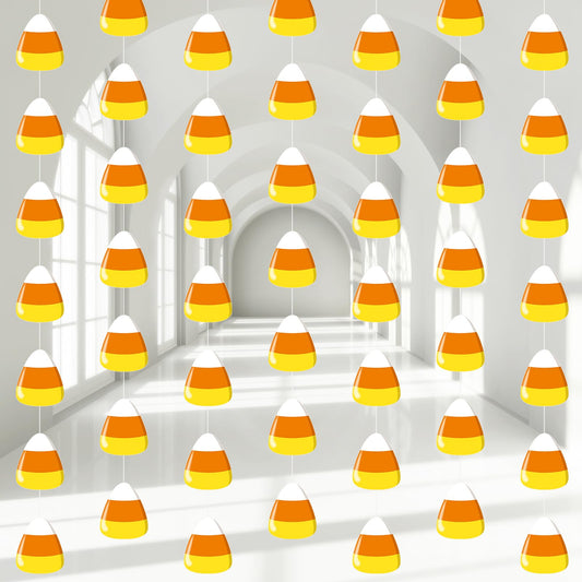 Ceenna 8 Pcs Halloween Candy Corn Banner Decorations Trick or Tick Candy Corn Props Halloween Door Banner Wall Ornaments Trunk Garland Decorations for Home Holiday Indoor and Outdoor Party Supplies