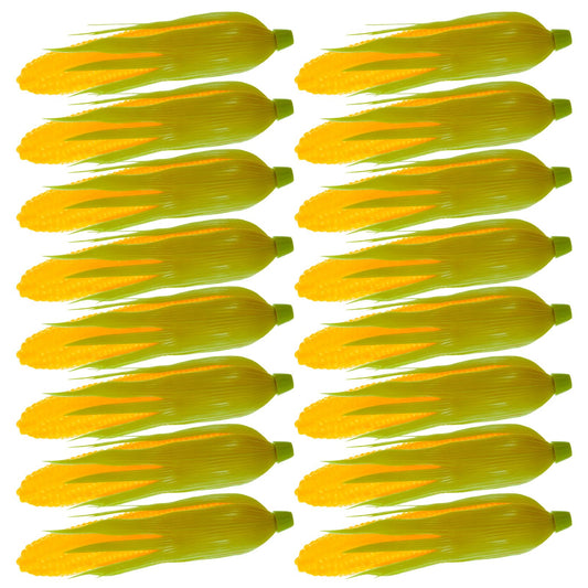Taiyin 16 Pcs Plastic Artificial Corn Lifelike Corn Cob Fake Realistic Vegetable Stalks Simulation Vegetable Decorations Imitation Maize Decoration for Photo Prop, Green, Yellow
