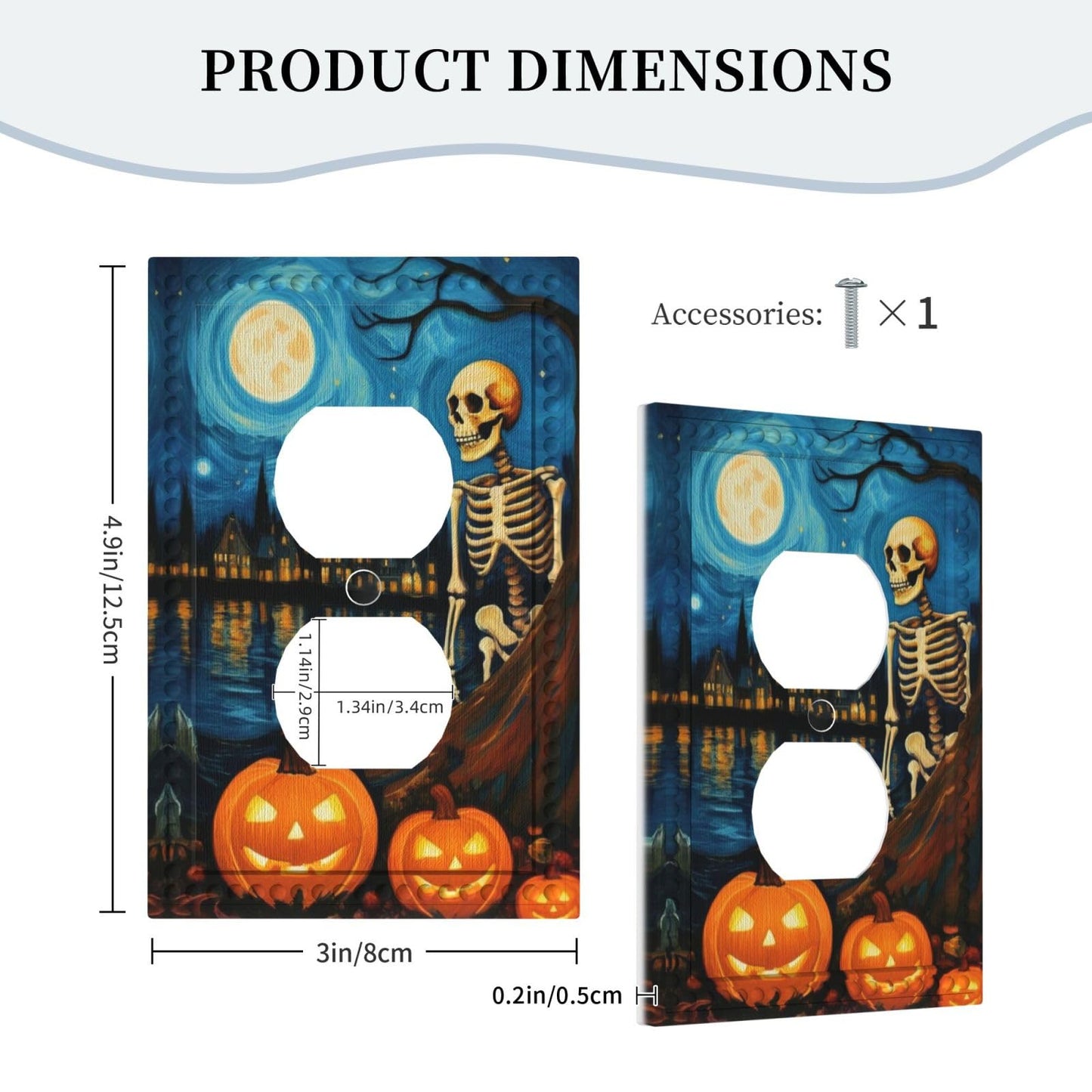 HLCoChT Decorative Art Light Switch Covers Pumpkin - lit Halloween Eve Switch Plate 1 Gang Single Duplex Outlet Wall Plate Switchplate Electrical Faceplate