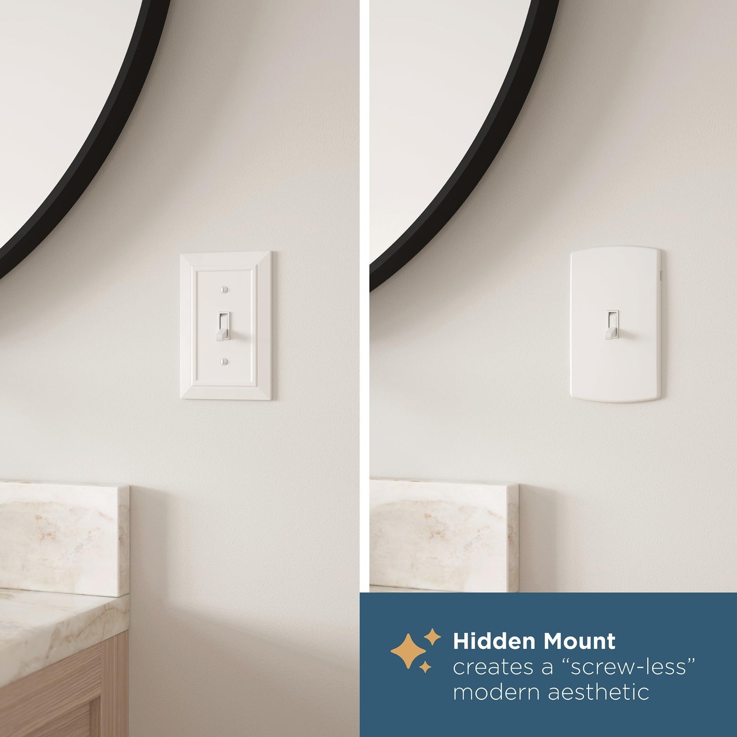 Franklin Brass Soft Modern Single Duplex Outlet Cover - 1-Gang - Single Duplex Wall Plate for Electrical Outlet - Screwless Concealed Mount - Durable Materials - W42466K-FB-CP - Matte Black - 3 Pack