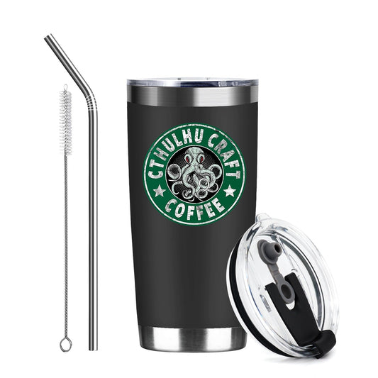 TSLOVER 20 Oz Cthulhu Craft Coffee Stainless Steel Insulated Tumbler,Funny Octopus Travel Coffee Mug for Hot or Iced Drinks,Gothic Horror Cthulhu Gifts for Women Men Friends Fans