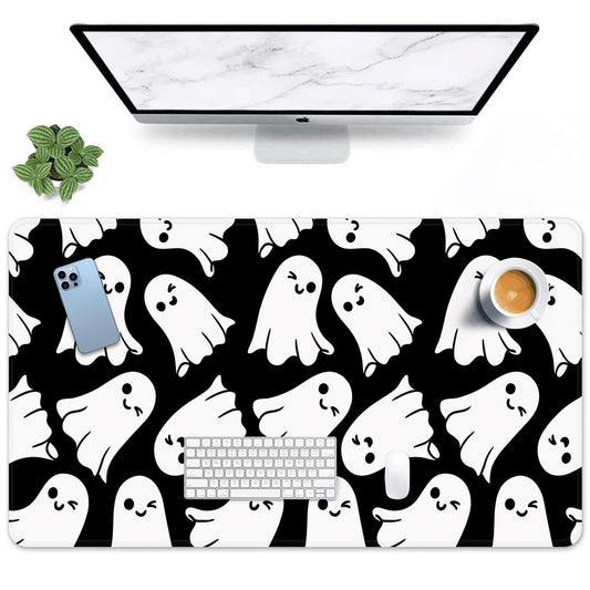 Britown Halloween Autumn Cute Large Mouse Pad for Desk, Fall Ghost Horror Computer Keyboard Mat Non-Slip Rubber Desk Mat Gaming Mousepad for Home Office Game, 31.5 x 15.7 Inch