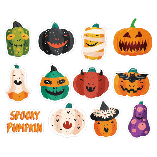 120 Pcs Large Ghost Cutouts Vintage Halloween Decorations Halloween Cutouts Ghost Evil Spooky Pumpkin Cardboard Decoration for Holiday Window Wall Classroom Home Party Decor (Pumpkin&Ghost)