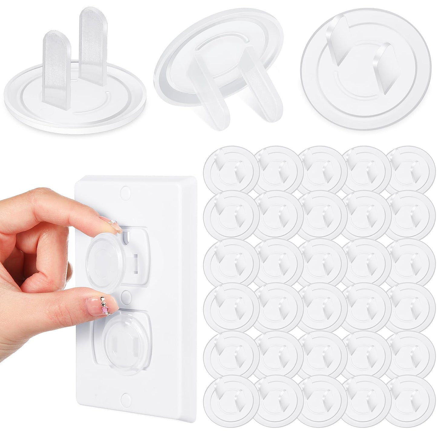 Thyle 100 Pcs Outlet Covers Bulk Child Baby Proofing Plug for Electrical Outlets Covers Easy Install Socket Sturdy Safe Secure Baby Proofing Kit for Home Office Bulk