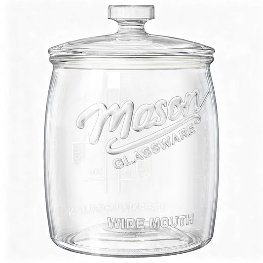 Folinstall Cookie Jar, 1/2 Gallon Glass Storage Containers with Airtight Lids, Wide Mouth Food Jars & Canisters for Kitchen, Pantry, Apothecary, Flour, Sugar, Sourdough Starter, Dog Treat, Half Gallon