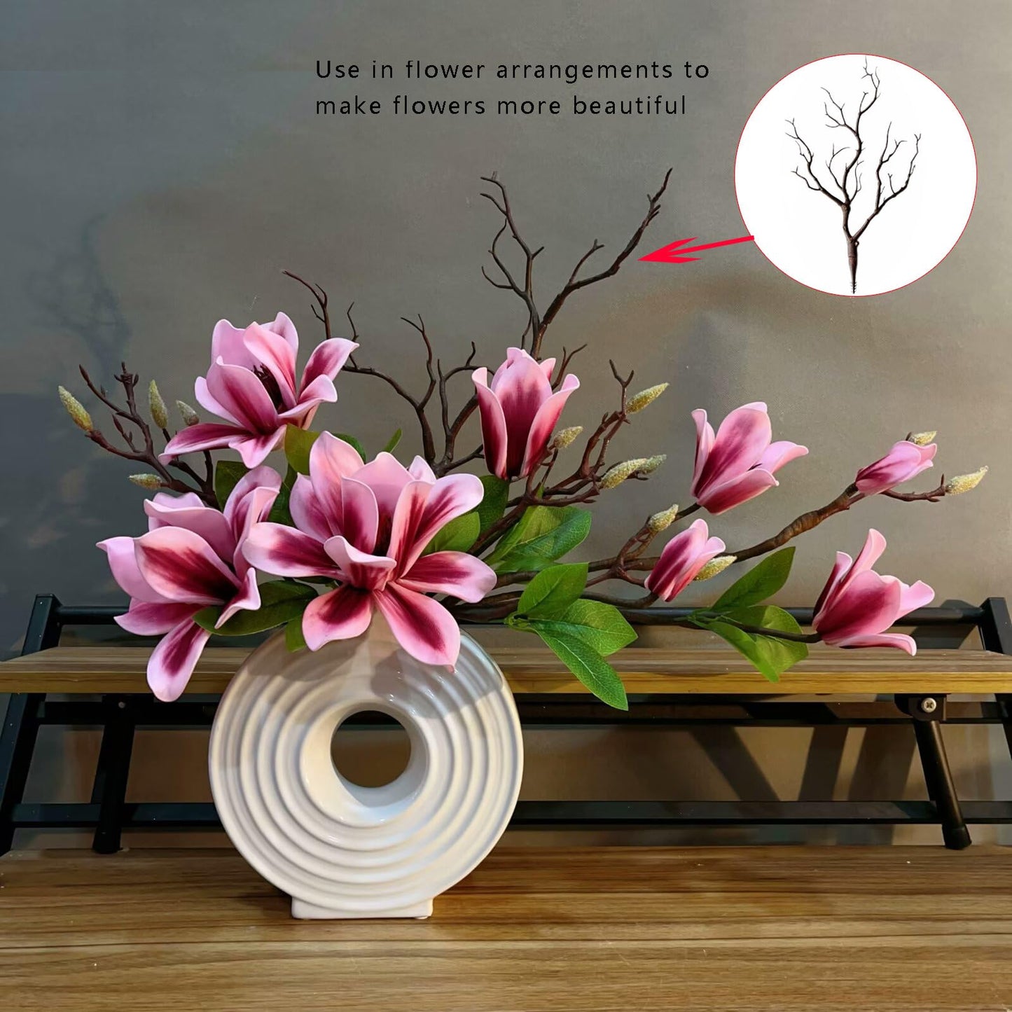 Threemonkys 13.8 inches Artificial Coral Branches Fake Antler Branches Small Branches for Home Decoration Flower Arrangement Wedding Christmas Halloween Festival (Brown 10PCS)