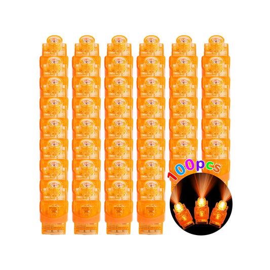 Mikulala 100pcs Finger Lights, Glow in the Dark Orange Flashlights Party Supplies, Halloween Party Favors for Kids, Goodie Bag Stuffers Classroom Prizes Carnival Birthday Concert Accessories