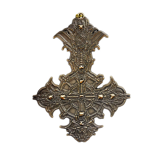 Ghost Gold Papa V Grucifix Ornament | 4" x 3" Christmas Decoration with Tassel | Official Merchandise & Holiday Décor