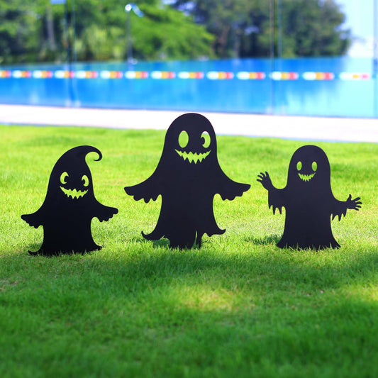 WACLSTDAY Ghost Metal Halloween Decorations Outdoor Garden Stakes, for Women/Men/Ghost Lovers,Black Silhouette Statues Yard Art, Lawn, Backyard, Patio, Pathway Decor