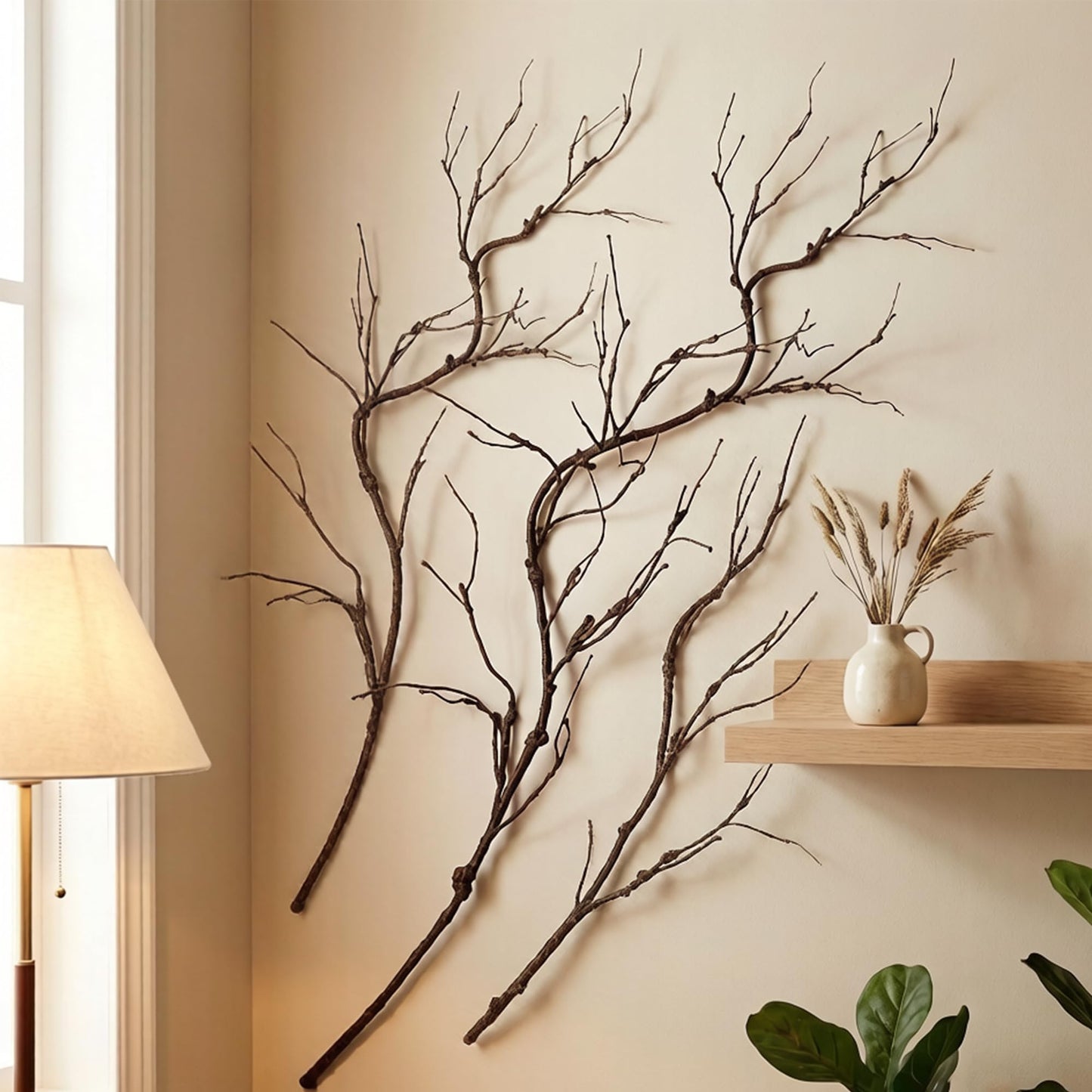 CONGZHANHH 4pcs 63in Black Bendable Fake Halloween Tree Branches Wall Decor