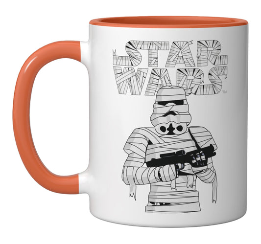 Star Wars Stormtrooper Mummy Halloween Ceramic Mug, Orange/White