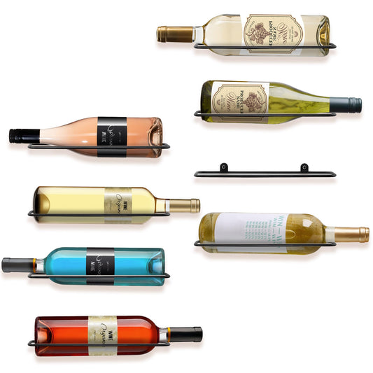 FLstudio Wall Mounted Wine Rack: 8 Bottle Wall Mount Wine Rack for Wine Bottles Display and Storage - Metal Wall Wine Bottle Organizer Holder for Wine Cellar Home Kitchen Bar Decor