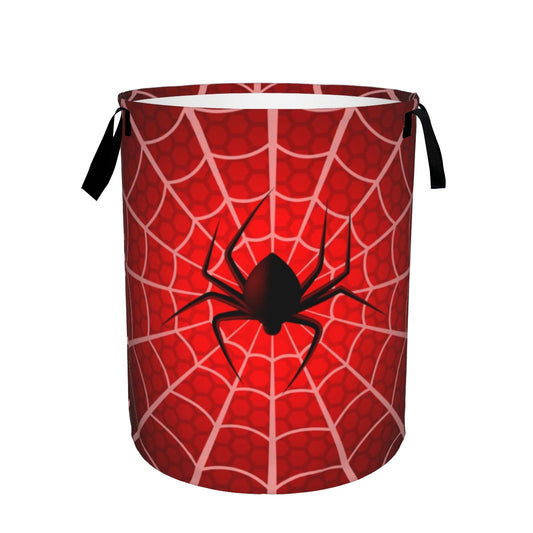 Laundry Basket, Dirty Clothes Basket, Foldable Waterproof Oxford Cloth Storage Basket for Bedroom, Bathroom, Clothes,Large Storage Basket Home Decoration(Red Spider Web)